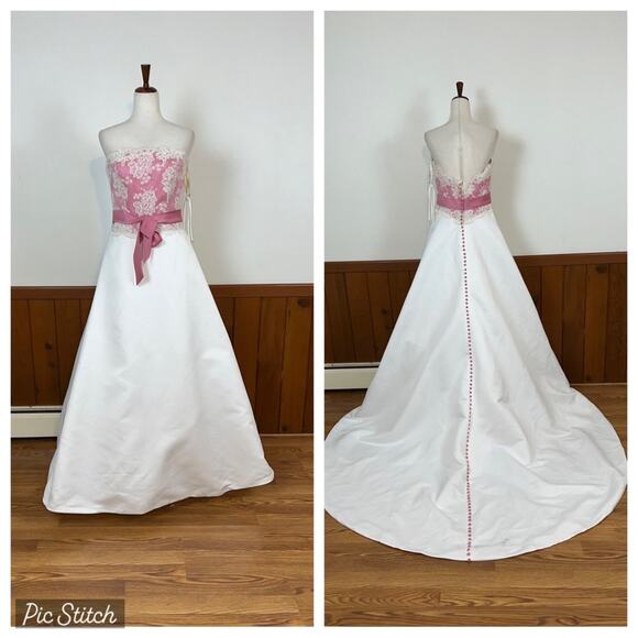 Pretty Vintage Y2K Forever Yours Satin Wedding Gown! - Picture 1 of 8